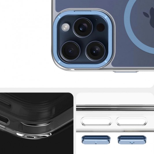 Чехол TPU Space Case Apex with MagSafe для Apple iPhone 16 Pro (6.3") Navy Blue - изображение 4