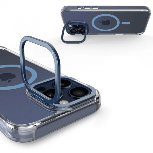 Чехол TPU Space Case Apex with MagSafe для Apple iPhone 16 Pro (6.3") Navy Blue - изображение 5