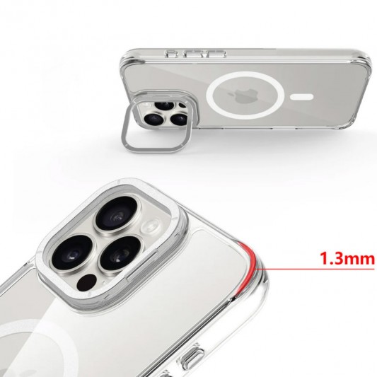 Чехол TPU Space Case Apex with MagSafe для Apple iPhone 16 Pro (6.3") Silver - изображение 2