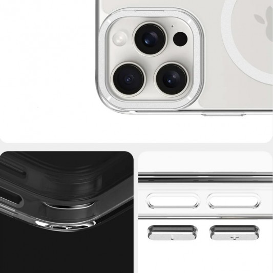 Чехол TPU Space Case Apex with MagSafe для Apple iPhone 16 Pro (6.3") Silver - изображение 3