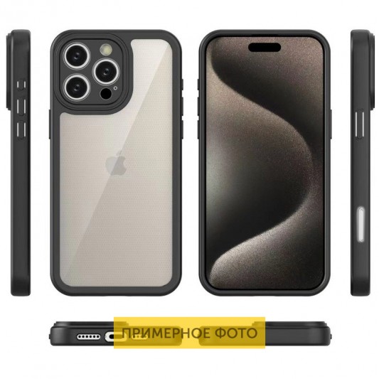TPU чохол Transparent + Colour 1,5mm для Apple iPhone 16 (6.1") Black - зображення 1 