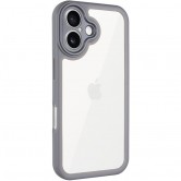 TPU чехол Transparent + Colour 1,5mm для Apple iPhone 16 (6.1 дюйма) Grey