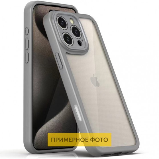 TPU чехол Transparent + Colour 1,5mm для Apple iPhone 16 (6.1") Grey