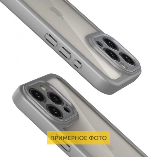 TPU чехол Transparent + Colour 1,5mm для Apple iPhone 16 (6.1") Grey - изображение 1