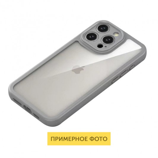 TPU чехол Transparent + Colour 1,5mm для Apple iPhone 16 (6.1") Grey - изображение 2