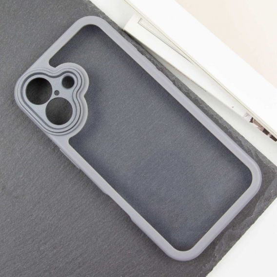 TPU чехол Transparent + Colour 1,5mm для Apple iPhone 16 (6.1) Grey