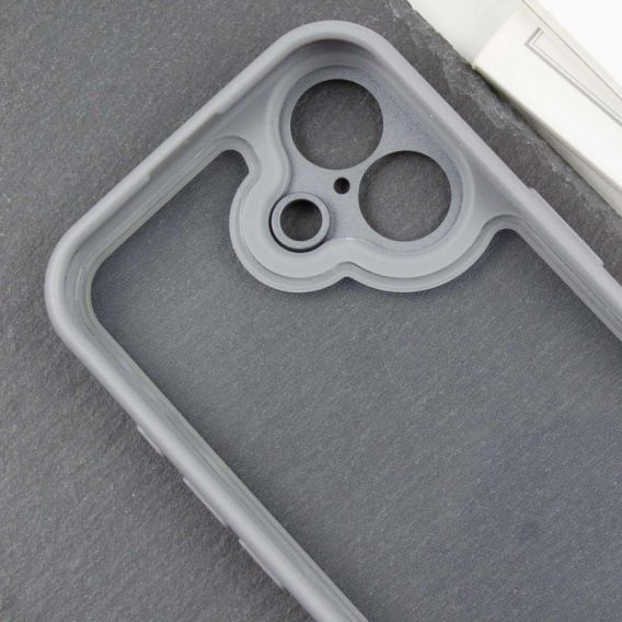 TPU чехол Transparent + Colour 1,5mm для Apple iPhone 16 (6.1) Grey