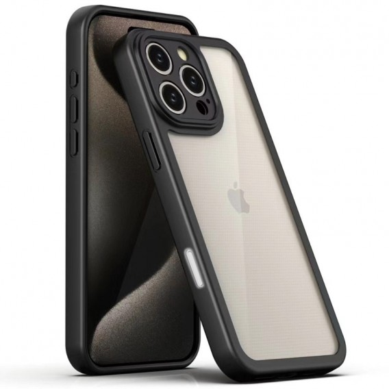 TPU чехол Transparent + Colour 1,5mm для Apple iPhone 16 Pro (6.3"), Black