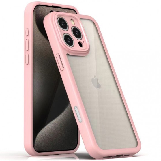 TPU чохол Transparent + Colour 1,5mm для Apple iPhone 16 Pro (6.3") Pink