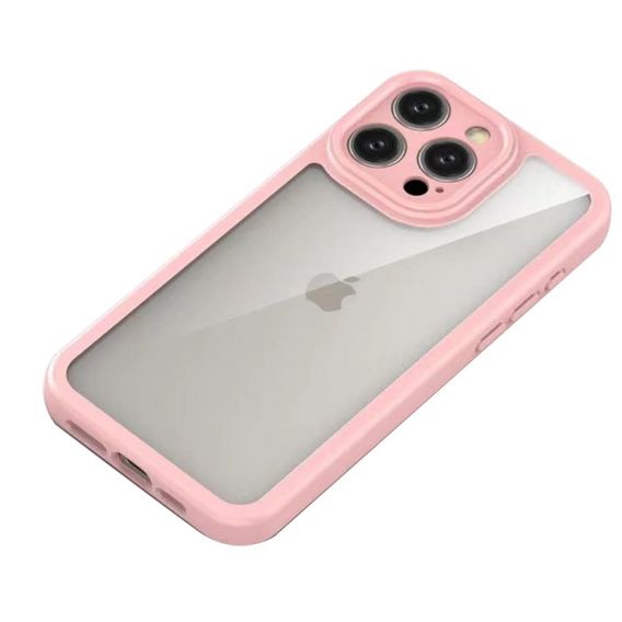 TPU чехол Transparent + Colour 1,5mm для Apple iPhone 16 Pro (6.3) Pink