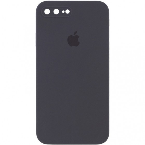 Чохол Silicone Case Square Full Camera Protective (AA) для Apple iPhone 7 plus / 8 plus (5.5") Сірий / Dark Gray