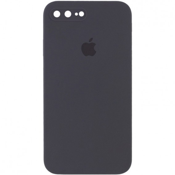 Чохол Silicone Case Square Full Camera Protective (AA) для Apple iPhone 7 plus / 8 plus (5.5") Сірий / Dark Gray