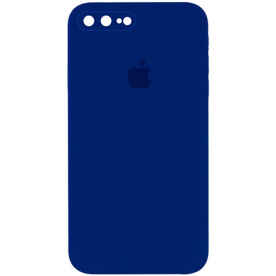 Чохол Silicone Case Square Full Camera Protective (AA) для Apple iPhone 7 plus / 8 plus (5.5") Синій / Deep navy