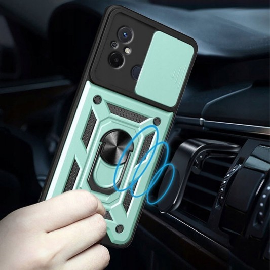 Ударостійкий чохол Camshield Serge Ring для Xiaomi Redmi 12C Зелений - зображення 1 