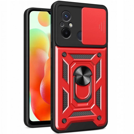 Ударопрочный чехол Camshield Serge Ring для Xiaomi Redmi 12C Красный