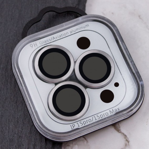 Захисне скло Metal Classic на камеру (в упак.) для Apple iPhone 15 Pro (6.1") / 15 Pro Max (6.7") Сірий / Titanium Gray