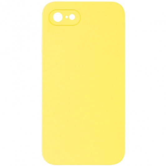 Silicone Case Square Full Camera Protective (AA) NOLOGO для Apple iPhone 7 / 8 / SE (2020) (4.7") Желтый / Yellow