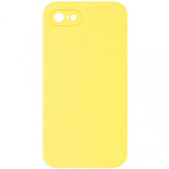 Silicone Case Square Full Camera Protective (AA) NOLOGO для Apple iPhone 7 / 8 / SE (2020) (4.7") Желтый / Yellow