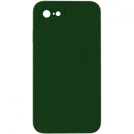 Silicone Case Square Full Camera Protective (AA) NOLOGO для Apple iPhone 7 / 8 / SE (2020) (4.7") Зелений / Army green