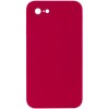 Silicone Case Square Full Camera Protective (AA) NOLOGO для Apple iPhone 7 / 8 / SE (2020) (4.7") Червоний / Rose Red