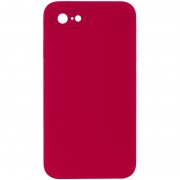 Silicone Case Square Full Camera Protective (AA) NOLOGO для Apple iPhone 7 / 8 / SE (2020) (4.7") Красный / Rose Red