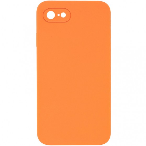 Silicone Case Square Full Camera Protective (AA) NOLOGO для Apple iPhone 7 / 8 / SE (2020) (4.7") Оранжевый / Papaya