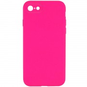 Silicone Case Square Full Camera Protective (AA) NOLOGO для Apple iPhone 7 / 8 / SE (2020) (4.7") Розовый / Barbie pink