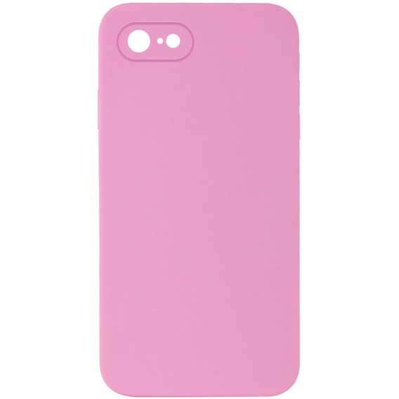 Silicone Case Square Full Camera Protective (AA) NOLOGO для Apple iPhone 7 / 8 / SE (2020) (4.7") Рожевий / Light pink