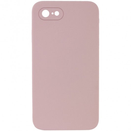 Silicone Case Square Full Camera Protective (AA) NOLOGO для Apple iPhone 7 / 8 / SE (2020) (4.7") Розовый / Pink Sand