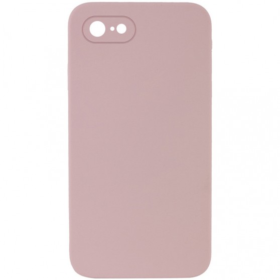 Silicone Case Square Full Camera Protective (AA) NOLOGO для Apple iPhone 7 / 8 / SE (2020) (4.7") Розовый / Pink Sand