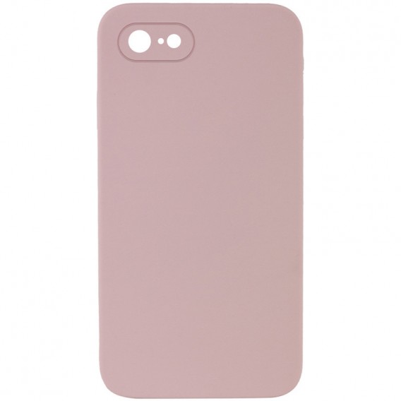 Silicone Case Square Full Camera Protective (AA) NOLOGO для Apple iPhone 7 / 8 / SE (2020) (4.7") Рожевий / Pink Sand