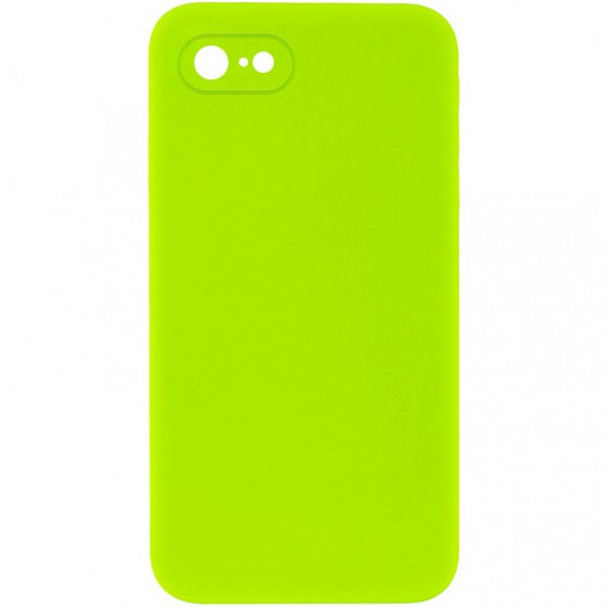 Silicone Case Square Full Camera Protective (AA) NOLOGO для Apple iPhone 7 / 8 / SE (2020) (4.7") Салатовый / Neon green