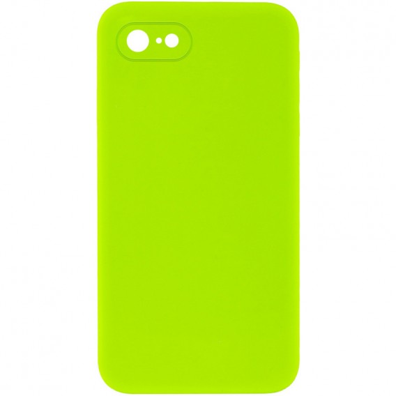 Чохол Silicone Case Square Full Camera Protective (AA) NOLOGO для Apple iPhone 7/8/SE (2020) (4.7") Салатовий / Neon green