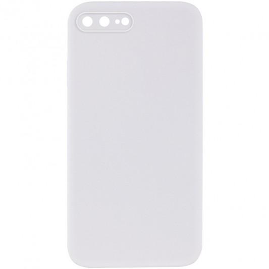 Silicone Case Square Full Camera Protective (AA) NOLOGO для Apple iPhone 7 plus / 8 plus (5.5") Білий / White
