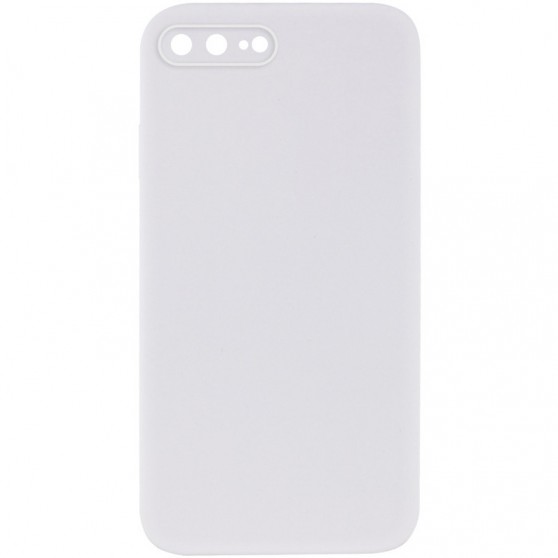 Silicone Case Square Full Camera Protective (AA) NOLOGO для Apple iPhone 7 plus / 8 plus (5.5") Білий / White