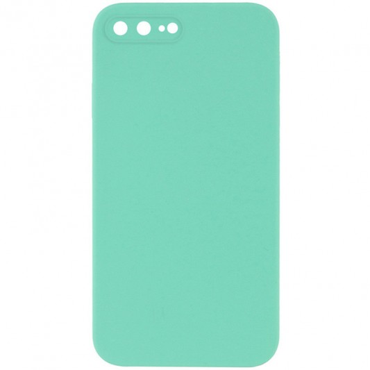 Silicone Case Square Full Camera Protective (AA) NOLOGO для Apple iPhone 7 plus / 8 plus (5.5") Бирюзовый / Turquoise
