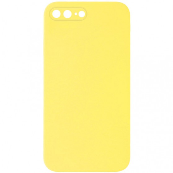 Silicone Case Square Full Camera Protective (AA) NOLOGO для Apple iPhone 7 plus / 8 plus (5.5") Жовтий / Yellow