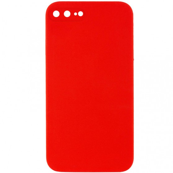 Silicone Case Square Full Camera Protective (AA) NOLOGO для Apple iPhone 7 plus / 8 plus (5.5") Червоний / Red