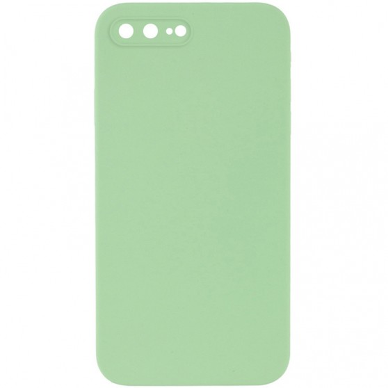 Silicone Case Square Full Camera Protective (AA) NOLOGO для Apple iPhone 7 plus / 8 plus (5.5") М'ятний / Mint