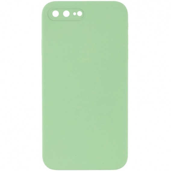 Silicone Case Square Full Camera Protective (AA) NOLOGO для Apple iPhone 7 plus / 8 plus (5.5") М'ятний / Mint