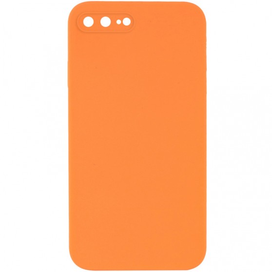 Silicone Case Square Full Camera Protective (AA) NOLOGO для Apple iPhone 7 plus / 8 plus (5.5") Помаранчевий / Papaya