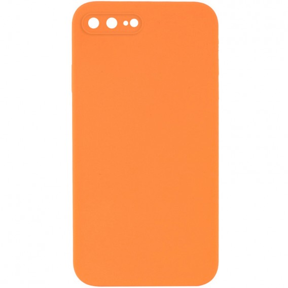 Silicone Case Square Full Camera Protective (AA) NOLOGO для Apple iPhone 7 plus / 8 plus (5.5") Помаранчевий / Papaya