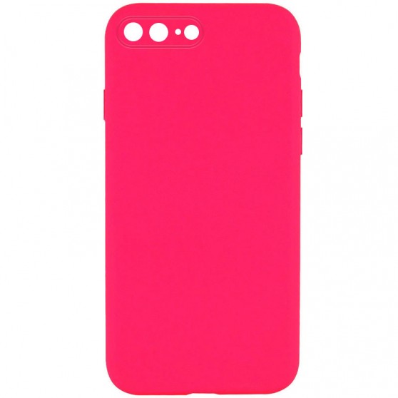 Silicone Case Square Full Camera Protective (AA) NOLOGO для Apple iPhone 7 plus / 8 plus (5.5") Рожевий / Barbie pink