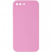Silicone Case Square Full Camera Protective (AA) NOLOGO для Apple iPhone 7 plus / 8 plus (5.5") Розовый / Light pink