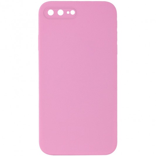 Silicone Case Square Full Camera Protective (AA) NOLOGO для Apple iPhone 7 plus / 8 plus (5.5") Розовый / Light pink