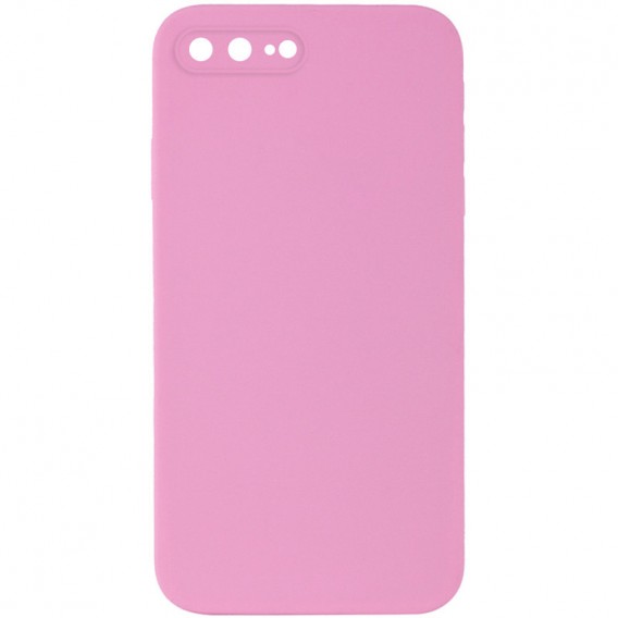 Silicone Case Square Full Camera Protective (AA) NOLOGO для Apple iPhone 7 plus / 8 plus (5.5") Рожевий / Light pink