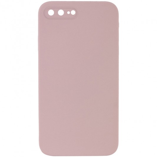 Silicone Case Square Full Camera Protective (AA) NOLOGO для Apple iPhone 7 plus / 8 plus (5.5") Розовый / Pink Sand