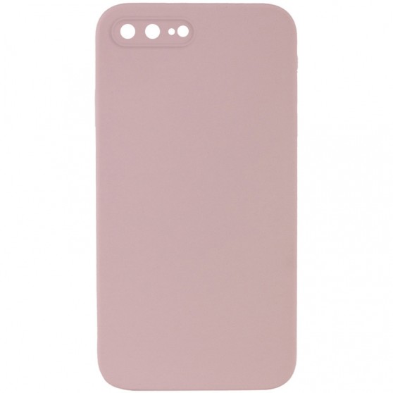 Silicone Case Square Full Camera Protective (AA) NOLOGO для Apple iPhone 7 plus / 8 plus (5.5") Рожевий / Pink Sand