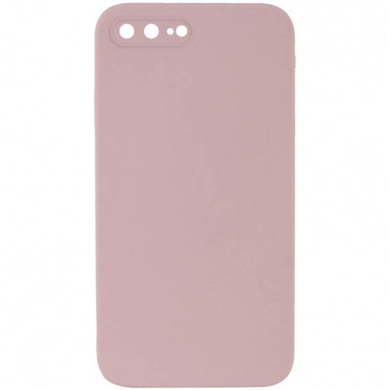 Silicone Case Square Full Camera Protective (AA) NOLOGO для Apple iPhone 7 plus / 8 plus (5.5") Рожевий / Pink Sand
