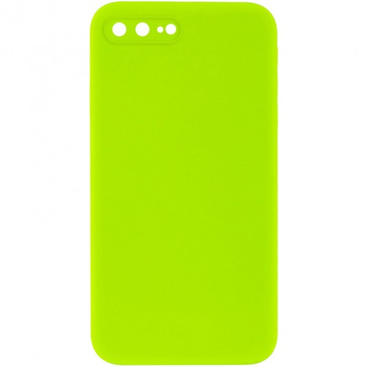 Silicone Case Square Full Camera Protective (AA) NOLOGO для Apple iPhone 7 plus / 8 plus (5.5") Салатовый / Neon green